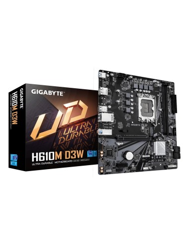 H610M D3W Placa Base - Compatible con procesadores Intel Core de 14ª generación, VRM de 5+1+1 fases, hasta 5600MHz DDR4, 1xPCIe 